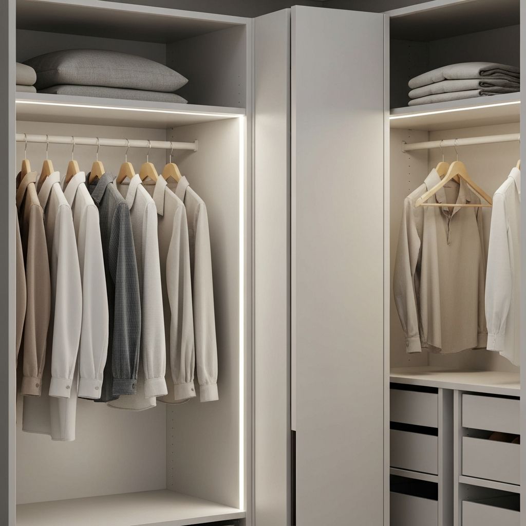 Lámpara LED en closet